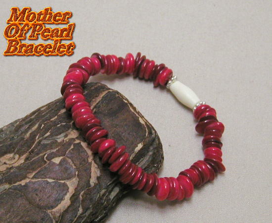 Mother Of Peal Bracelet 真珠母貝ブレスレット レッド