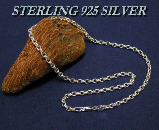 STERLING 925 SILVER CHAIN RLO140-45 オーバルロール